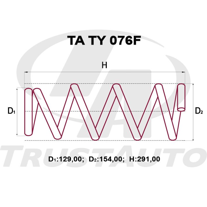 Пружина подвески TrustAuto усиленная, арт. TATY076F
Пружина подвески TrustAuto усиленная, арт. TATY076F