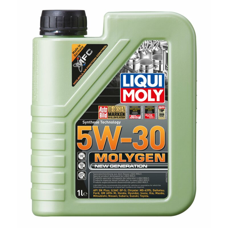 Масло моторное Liqui Moly Molygen New Generation 5w30 синтетическое, SP/GF-6A, для бензинового двигателя, 1л, арт. 9041
Масло моторное Liqui Moly Molygen New Generation 5w30 синтетическое, SP/GF-6A, для бензинового двигателя, 1л, арт. 9041