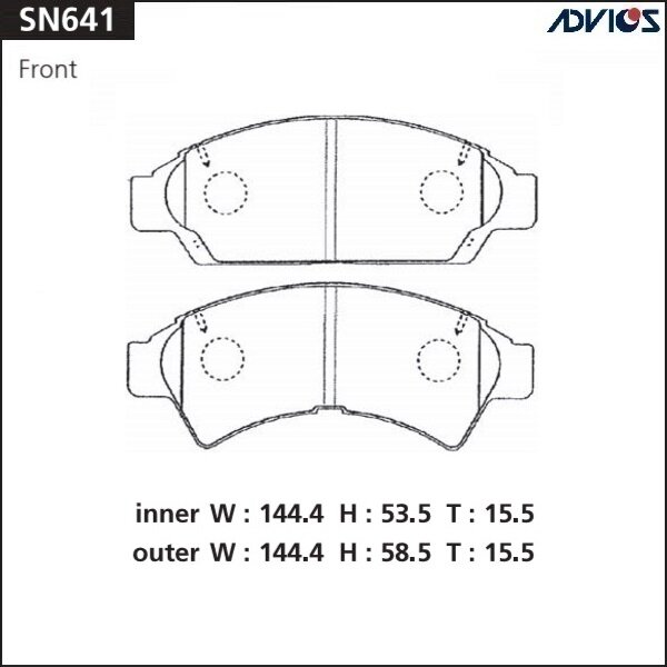 Колодки тормозные ADVICS дисковые, арт. SN641
Колодки тормозные ADVICS дисковые, арт. SN641