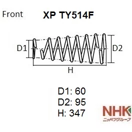 Пружина подвески NHK XP, арт. XP TY514F
Пружина подвески NHK XP, арт. XP TY514F
