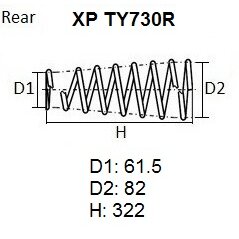 Пружина подвески NHK XP, арт. XP TY730R
Пружина подвески NHK XP, арт. XP TY730R