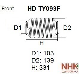 Пружина подвески NHK Heavy Duty усиленная, арт. HD TY093F
Пружина подвески NHK Heavy Duty усиленная, арт. HD TY093F