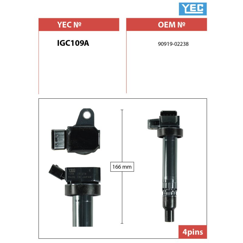 Катушка зажигания YEC, арт. IGC109A
Катушка зажигания YEC, арт. IGC109A