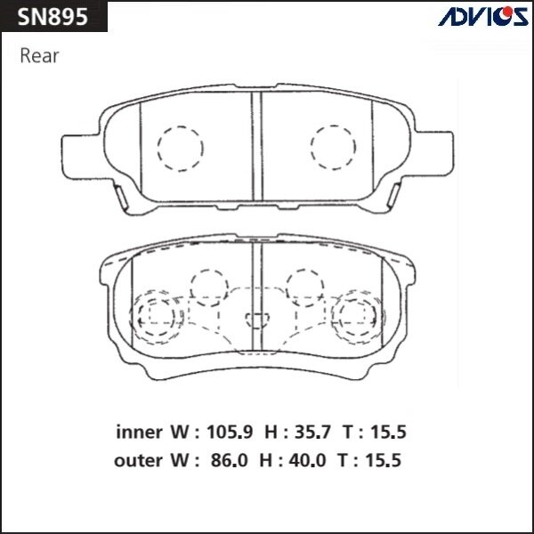 Колодки тормозные ADVICS дисковые, арт. SN895
Колодки тормозные ADVICS дисковые, арт. SN895