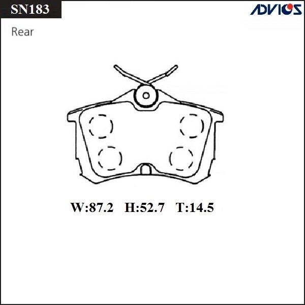 Колодки тормозные ADVICS дисковые, арт. SN183
Колодки тормозные ADVICS дисковые, арт. SN183
