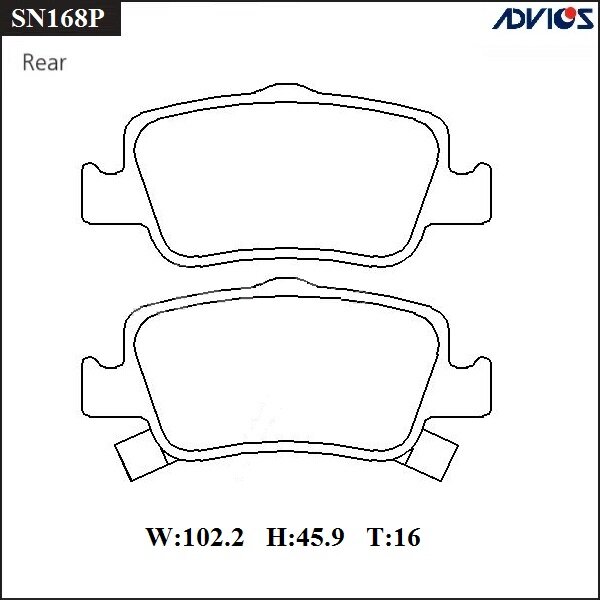 Колодки тормозные ADVICS дисковые, арт. SN168P
Колодки тормозные ADVICS дисковые, арт. SN168P