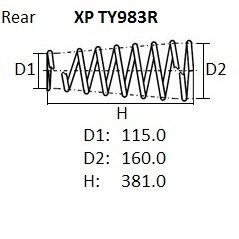 Пружина подвески NHK XP, арт. XP TY983R
Пружина подвески NHK XP, арт. XP TY983R