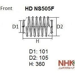 Пружина подвески NHK Heavy Duty усиленная, арт. HDNS505F
Пружина подвески NHK Heavy Duty усиленная, арт. HDNS505F