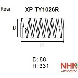 Пружина подвески NHK, арт. XPTY1026R
Пружина подвески NHK, арт. XPTY1026R