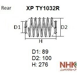 Пружина подвески NHK, арт. XPTY1032R
Пружина подвески NHK, арт. XPTY1032R