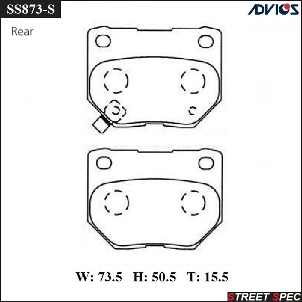 Колодки тормозные ADVICS дисковые, спортивные, арт. SS873-S
Колодки тормозные ADVICS дисковые, спортивные, арт. SS873-S