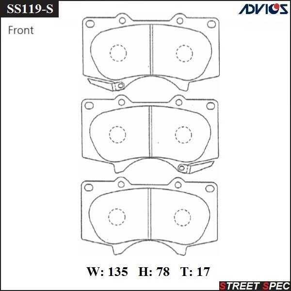 Колодки тормозные ADVICS дисковые, спортивные, арт. SS119-S
Колодки тормозные ADVICS дисковые, спортивные, арт. SS119-S