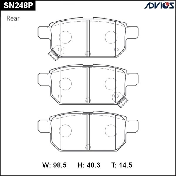 Колодки тормозные ADVICS дисковые, арт. SN248P
Колодки тормозные ADVICS дисковые, арт. SN248P