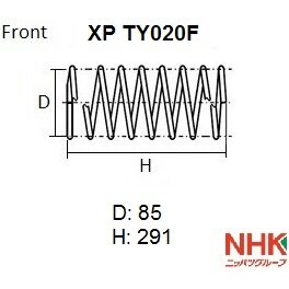 Пружина подвески NHK XP, арт. XP TY020F
Пружина подвески NHK XP, арт. XP TY020F