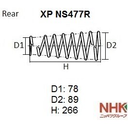 Пружина подвески NHK XP, арт. XP NS477R
Пружина подвески NHK XP, арт. XP NS477R