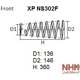 Пружина подвески NHK XP, арт. XP NS302F
Пружина подвески NHK XP, арт. XP NS302F