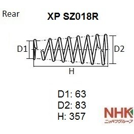 Пружина подвески NHK XP, арт. XP SZ018R
Пружина подвески NHK XP, арт. XP SZ018R