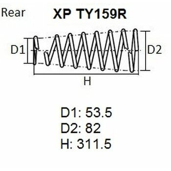 Пружина подвески NHK XP, арт. XP TY159R
Пружина подвески NHK XP, арт. XP TY159R