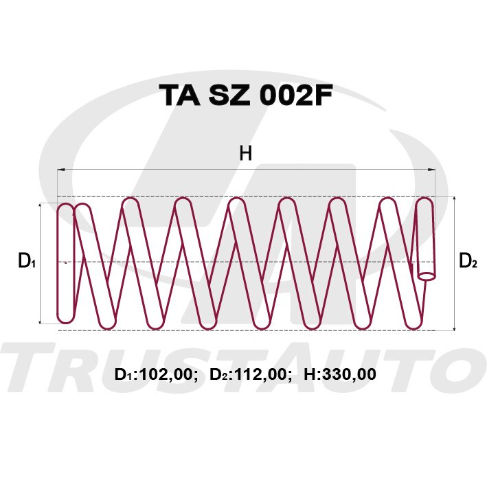 Пружина подвески TrustAuto усиленная, арт. TASZ002F
Пружина подвески TrustAuto усиленная, арт. TASZ002F