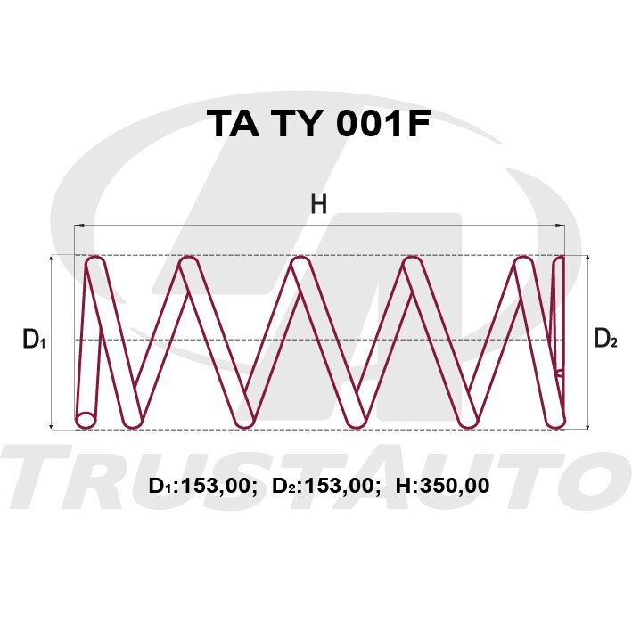 Пружина подвески TrustAuto усиленная, арт. TATY001F
Пружина подвески TrustAuto усиленная, арт. TATY001F