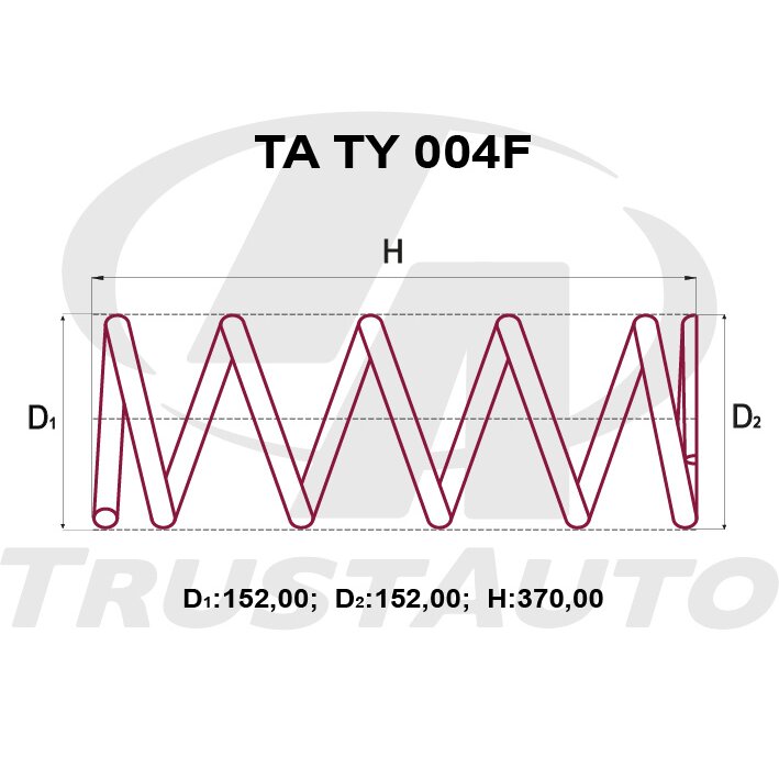 Пружина подвески TrustAuto усиленная, арт. TATY004F
Пружина подвески TrustAuto усиленная, арт. TATY004F