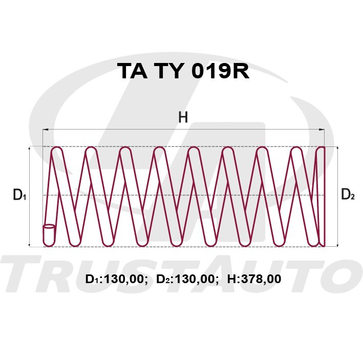 Пружина подвески TrustAuto усиленная, арт. TATY019R
Пружина подвески TrustAuto усиленная, арт. TATY019R