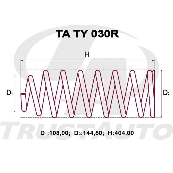 Пружина подвески TrustAuto усиленная, арт. TATY030R
Пружина подвески TrustAuto усиленная, арт. TATY030R