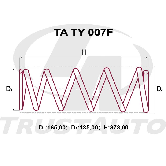 Пружина подвески TrustAuto усиленная, арт. TATY007F
Пружина подвески TrustAuto усиленная, арт. TATY007F