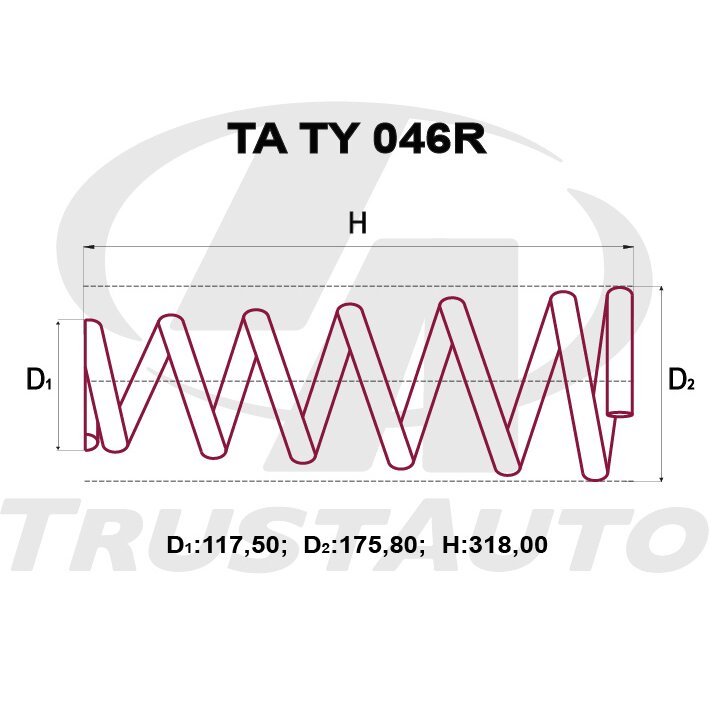 Пружина подвески TrustAuto усиленная, арт. TATY046R
Пружина подвески TrustAuto усиленная, арт. TATY046R