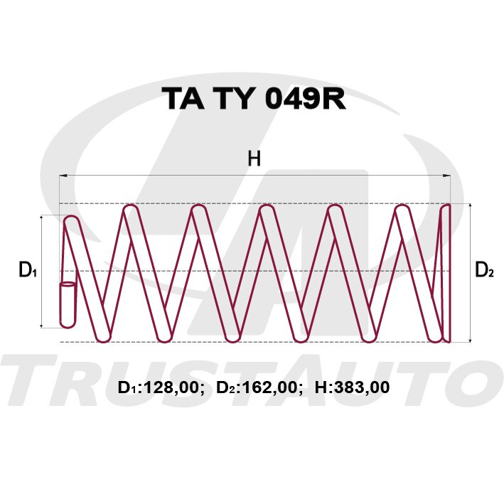 Пружина подвески TrustAuto усиленная, арт. TATY049R
Пружина подвески TrustAuto усиленная, арт. TATY049R