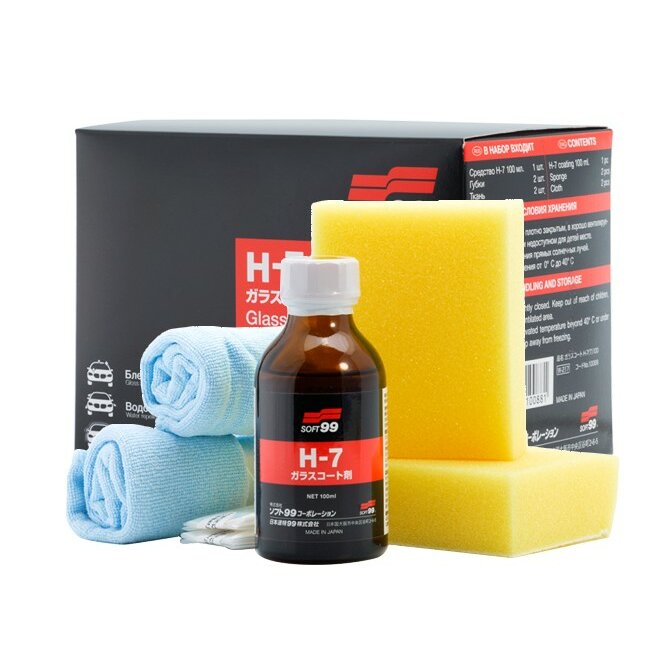 Защитное покрытие кузова (жидкое стекло) Soft 99 H-7 Glass Coating, с диоксидом кремния, с водоотталкивающим эффектом, флакон 200мл, (+2 губки и салфетки, перчатка), арт. 10084
Защитное покрытие кузова (жидкое стекло) Soft 99 H-7 Glass Coating, с диоксидом кремния, с водоотталкивающим эффектом, флакон 200мл, (+2 губки и салфетки, перчатка), арт. 10084
