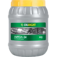 Смазка пластичная OILRIGHT Литол-24, для подшипников и шарниров, водостойкая, банка 800г, арт. 6003