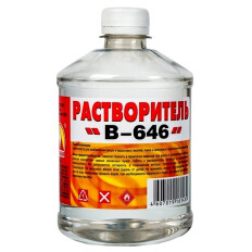 Растворитель Вершина B-646, для снятия лакокрасочных покрытий и разбавления эмалей и лаков, 500мл