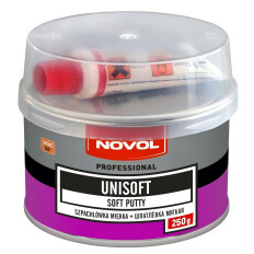 Шпатлевка Novol Professional Unisoft Soft Putty мягкая, (+отвердитель Betox-50PC), для различных поверхностей, банка 242г + туба 8г, арт. 1150