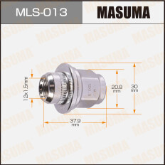Гайка колесная Masuma MLS-013, закрытая, для Toyota / Lexus / Daihatsu / Mitsubishi, M12x1.5(R), длина 37.9мм, с прессшайбой 30мм, под ключ 21мм, 1 шт