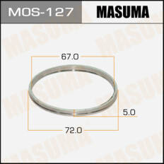 Кольцо уплотнительное выхлопной трубы Masuma, 67x72мм, комплект 2шт, арт. MOS-127