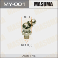 Тавотница Masuma, M8x1(R), угол 45°, упаковка 2 шт, арт. MY-004