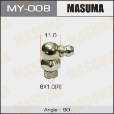 Тавотница Masuma, M8x1(R), угол 90°, упаковка 2 шт, арт. MY-008