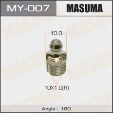 Тавотница Masuma, M10x1(R), угол 180°, упаковка 2 шт, арт. MY-007