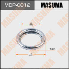 Кольцо уплотнительное топливной форсунки Masuma, 7.9х11х1.4мм, для Toyota, с двигателями 3C / 2C / 1HZ / 1KZ / 1PZ, 5 шт, арт. MDP-0012