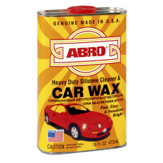 Полироль кузова ABRO Heavy Duty Silicone Cleaner & Car Wax, силиконовый, создаёт защитную плёнку и придаёт блеск, банка 473мл, арт. SW-300