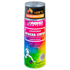 Краска аэрозольная ABRO Masters, для горячих металлических поверхностей, термостойкая (до +600°C), цвет «алюминий», 400мл, арт. SPH-201-AM-R