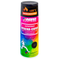 Краска аэрозольная ABRO Masters, для горячих металлических поверхностей, термостойкая (до +600°C), черная, 400мл, арт. SPH-202-AM-R