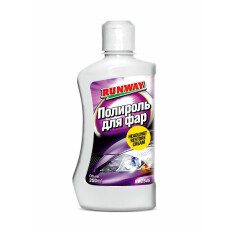 Полироль-реставратор фар Runway Headlight Restor Cream, абразивный, восстанавливает прозрачность пластика, бутылка 250мл, арт. RW2545