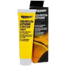 Полироль кузова Runway Scratch Away, абразивный, устраняет царапины, подходит для подготовки поверхности к нанесению жидкого стекла, туба 100мл, арт. RW0502