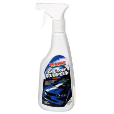 Полироль кузова Runway Quick Wax, с воском карнауба, защитный, с усилением блеска, бутылка с триггером 500мл, арт. RW5060
