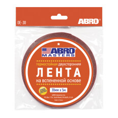 Лента клейкая двусторонняя ABRO Masters, акриловая, 30мм x 5м, белая, арт. OE-30-R
