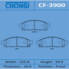 Колодки тормозные дисковые Chongi передние, комплект на ось (4 шт), арт. CF-3900