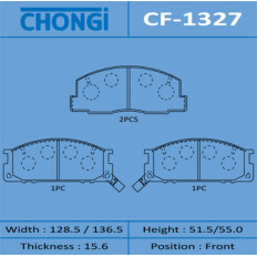 Колодки тормозные дисковые Chongi передние, комплект на ось (4 шт), арт. CF-1327