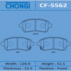 Колодки тормозные дисковые Chongi передние, комплект на ось (4 шт), арт. CF-5562